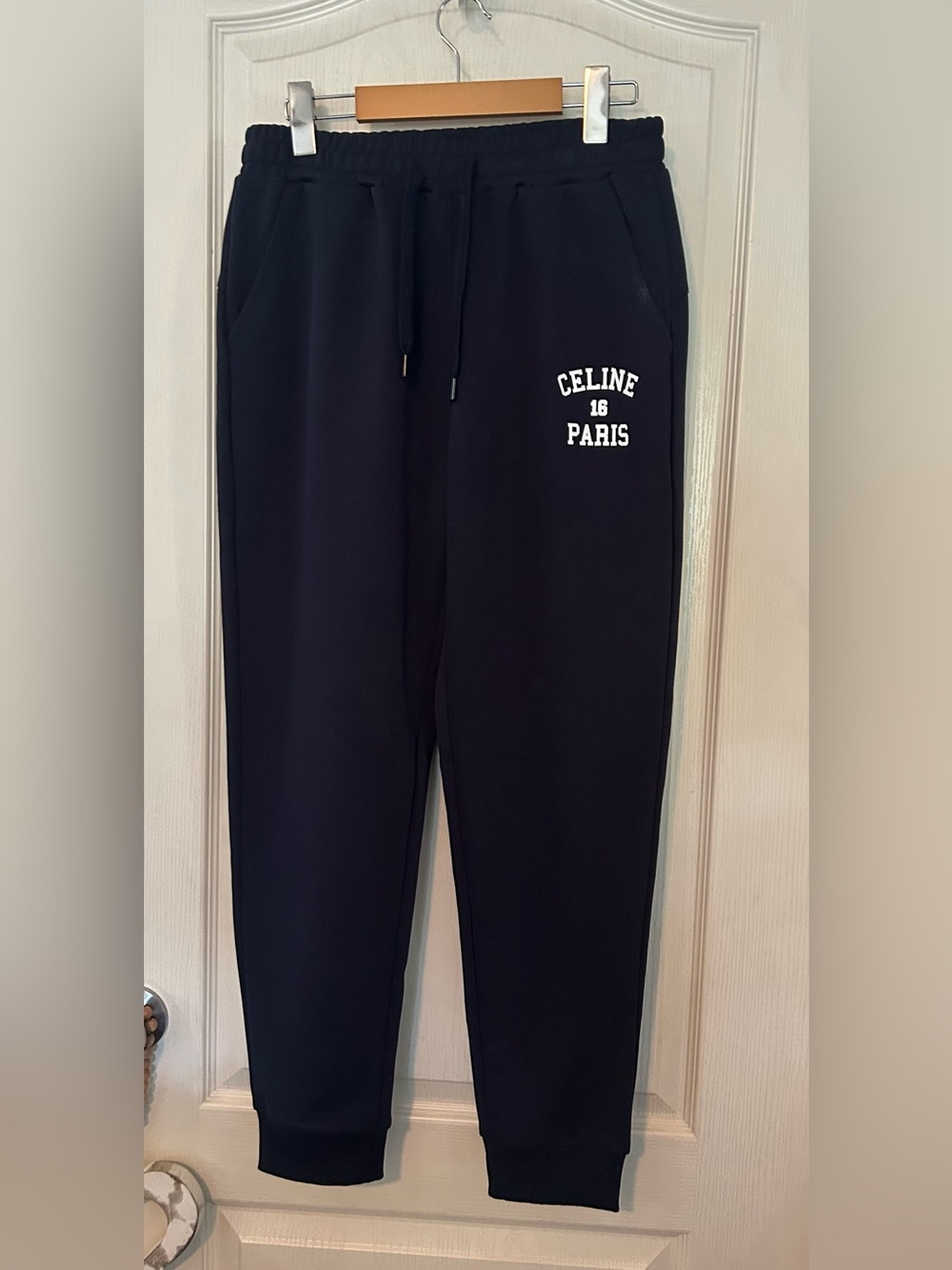 Celine Navy Logo Joggers